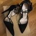 Zara Shoes | Heeled Suede Sandal | Color: Black | Size: 6
