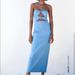 Zara Dresses | Blue Zara Cutout Dress Xs | Color: Blue | Size: Xs