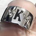 Disney Jewelry | Disney Silver Initial K Ring Bought From Disney World Size 8.5 | Color: Black/Silver | Size: 8.5