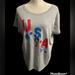 Disney Tops | Disney Red White And Blue Usa Shirt. Size 2x | Color: Gray | Size: 2x