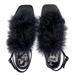 Zara Shoes | Flat Feather Sandals | Color: Black | Size: 8