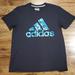 Adidas Shirts | Mens Adidas Back Short Sleeve Tshirt With Blue Swirl Logo Size L | Color: Black/Blue | Size: L