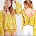 Free People Tops | Free People Intimately One On One Floral Bodysuit Size Xs | Color: White/Yellow | Size: Xs