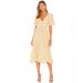 Free People Dresses | Free People Nwot In Full Bloom V-Neck Midi Dress | Color: White/Yellow | Size: Xs