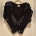 Free People Tops | Free People Sequined Butterfly Top Sz Small | Color: Black | Size: S