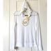 Michael Kors Tops | Michael Michael Kors Women Top Bling Rhinestone Studs Hoodie Pull-On Shirt Nwt | Color: White | Size: S