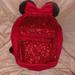 Disney Other | Disney Minnie Mouse Backpack With Ears Red Glitter | Color: Red | Size: Osg