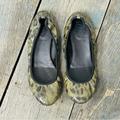 J. Crew Shoes | J Crew Patent Leather Olive Green Cheetah Leopard Print Ballet Flats Shoes 7.5 | Color: Black/Green | Size: 7.5