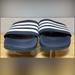 Adidas Shoes | Adidas Slide-On Slippers Blue/White. Women’s Size 7. | Color: Blue/White | Size: 7