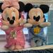 Disney Toys | Disney Babies Minnie Mouse & Mickey Mouse Soft Plush 14" With Blanket | Color: Pink/White | Size: Osbb