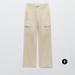 Zara Pants & Jumpsuits | High Rise Straight Leg Cargo Pants | Color: Tan | Size: 6