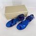 Michael Kors Shoes | Metallic Blue Michael Kors Gladiator Sandals Tie Ankle Strap 8m Original Box | Color: Blue | Size: 8m