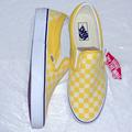 Vans Shoes | Classic Slip On Yellow Checkered Vans Women | Color: White/Yellow | Size: 11.5