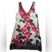 Free People Dresses | Free People Tank Style Lined Sundress Florals Embroidered Neck Size 6 | Color: Black/Red | Size: 6