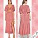 Free People Dresses | Free People String Of Hearts Maxi Dress Empress Rock Color Modest Front Cutout | Color: Pink | Size: L