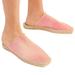 Free People Shoes | Free People Seaside Espadrille Mules Raw Edge Sandals Size 37 / 7 Boho Bohemian | Color: Pink/Yellow | Size: 7