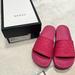 Gucci Shoes | Gucci Logo Rubber Slides In Pink. Size 37 | Color: Pink | Size: 7