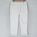 Levi's Jeans | Levis Jeans Womens 32 White Mid Rise Cropped Cuffed Stretch Denim Tapered Casual | Color: White | Size: 32