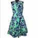 J. Crew Dresses | J. Crew Floral Print Sleeveless Dress Size 4 | Color: Blue/Green | Size: 4