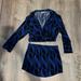 Zara Other | Blue And Black Zara Set. Blouse & Skirt | Color: Black/Blue | Size: M & L