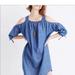 Madewell Dresses | Madewell Denim Cold Shoulder Chambray Dress Blue Linen Cotton Blend | Color: Blue | Size: S