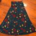 Lularoe Skirts | 3/$50 - Teal With Flowers Maxi Skirt Or Dress - Lularoe M Nwt | Color: Blue | Size: M