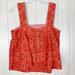 Anthropologie Tops | Anthropologie | Sylvia Embroidered Tank Top With Button Back Size Small | Color: Red | Size: S