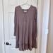 Free People Dresses | Free People Brown Half Button Front Ruffle Back Longer Back Tunic Top Dress | Color: Brown/Tan | Size: M