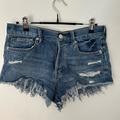 Free People Shorts | Free People Good Vibrations Low Rise Jean Shorts | Color: Blue | Size: 25