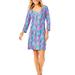 Lilly Pulitzer Dresses | Lilly Pulitzer Tessa 3/4 Sleeve V-Neck Mini Dress Printed Cotton S New | Color: Blue/Pink | Size: S