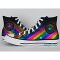 Converse Shoes | New Converse Womens Chuck Taylor All Star Rainbow Foil Print High Top Sneakers | Color: Black/Blue | Size: 6