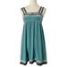 Free People Dresses | Free People Velvet Sleeveless Aqua Embroidered Ribbon | Color: Blue/Green | Size: S