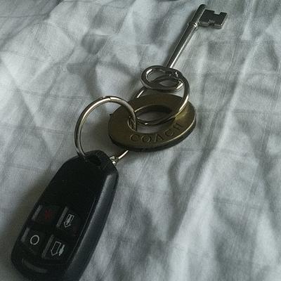 Coach Accessories | - Coach Key Chain 1sz$28 + Free Scarf. | Color: Silver/White | Size: Os