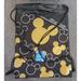 Disney Other | Disney Mickey Mouse Gold Ears Black Cinch Sack Drawstring Backpack 14" X 10" New | Color: Black | Size: N/A