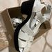 Free People Shoes | Free People Pacific Platform White Leather Chunky Fisherman Sandal. Size 7 1/2 | Color: Black/White | Size: 7.5