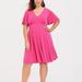 Torrid Dresses | 2x Plus Size Torrid Barbie Pink Color Mini Studio Knit Skater Dress | Color: Pink | Size: 2x