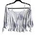 American Eagle Outfitters Tops | American Eagle M Blue Tie Dye Soft Sexy Cold Shoulder Long Sleeve Blouse | Color: Blue/White | Size: M