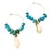 Anthropologie Jewelry | Anthro Blue Howlite Faux Turquoise Cowrie Shell Hoop Earrings | Color: Blue/Gold | Size: Os