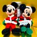 Disney Holiday | Disney Store Exclusive Nwt Christmas Santa Mickey & Minnie 1990s Bean Bag Plush | Color: Green/Red | Size: 7”-8”