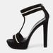Gucci Shoes | Gucci Black Suede And Leather T-Strap Platform Ankle Strap Sandals Size 38.5 | Color: Black | Size: 38.5