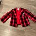 Disney Jackets & Coats | Disney Baby Plaid Mickey Mouse Blazer Sz 12-18m | Color: Black/Red | Size: 12-18mb