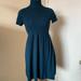 American Eagle Outfitters Dresses | American Eagle Outfitters Green Turtleneck Dress Full Skirt Short Sleeves Sze S | Color: Green | Size: S
