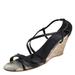 Burberry Shoes | Burberry Black Patent Leather Criss Cross Open Toe Cork Wedge Sandals Size 38 | Color: Black | Size: 38