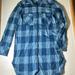 Free People Tops | Free People Blue Button Up Long Sleeve Flannel 100% Cotton Sz Xs A | Color: Blue | Size: Xs