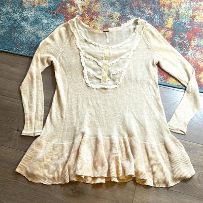 Free People Sweaters | Free People Size Xs Light Way Woman’s Tunic Sueter | Color: Cream | Size: Xs