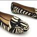 Kate Spade Shoes | Kate Spade Designer White/Black Zebra Print Calf Hair Loafer Flats - Size 6 | Color: Black/White | Size: 6