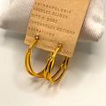 Anthropologie Jewelry | Anthropologie Gold Layered Crystal Hoop Earrings Nwt | Color: Gold | Size: Os