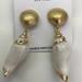 Kate Spade Jewelry | Kate Spade New White And Gold Seashell Earrings | Color: Gold/White | Size: 2-1/4" Drop
