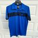 Adidas Shirts | Adidas Blue Tennis Shirt Black Wide Stripe With Adidas Logo | Color: Black/Blue | Size: M