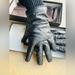 Gucci Accessories | Gucci Micro Gg Monogram Leather Gloves Size 8.5 | Color: Black | Size: Os